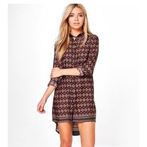 Boohoo Patterned Shirt Dress